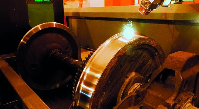 Heat hardening of steel 2 locomotive wheelsets using the FL-CPM laser system